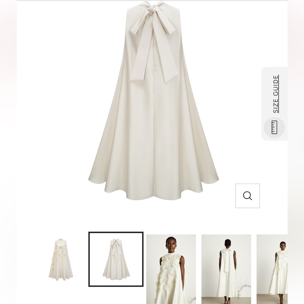 Elegant White Floral Embellished Dress - Picture 2 of 3
